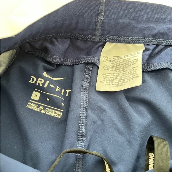 Nike Navy Athletic Track Pants with White Swoosh - Picture 5 of 5